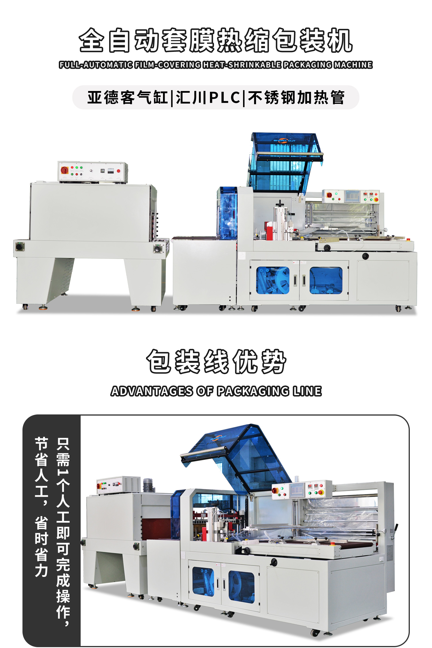 全自动封切热收缩机细节展示